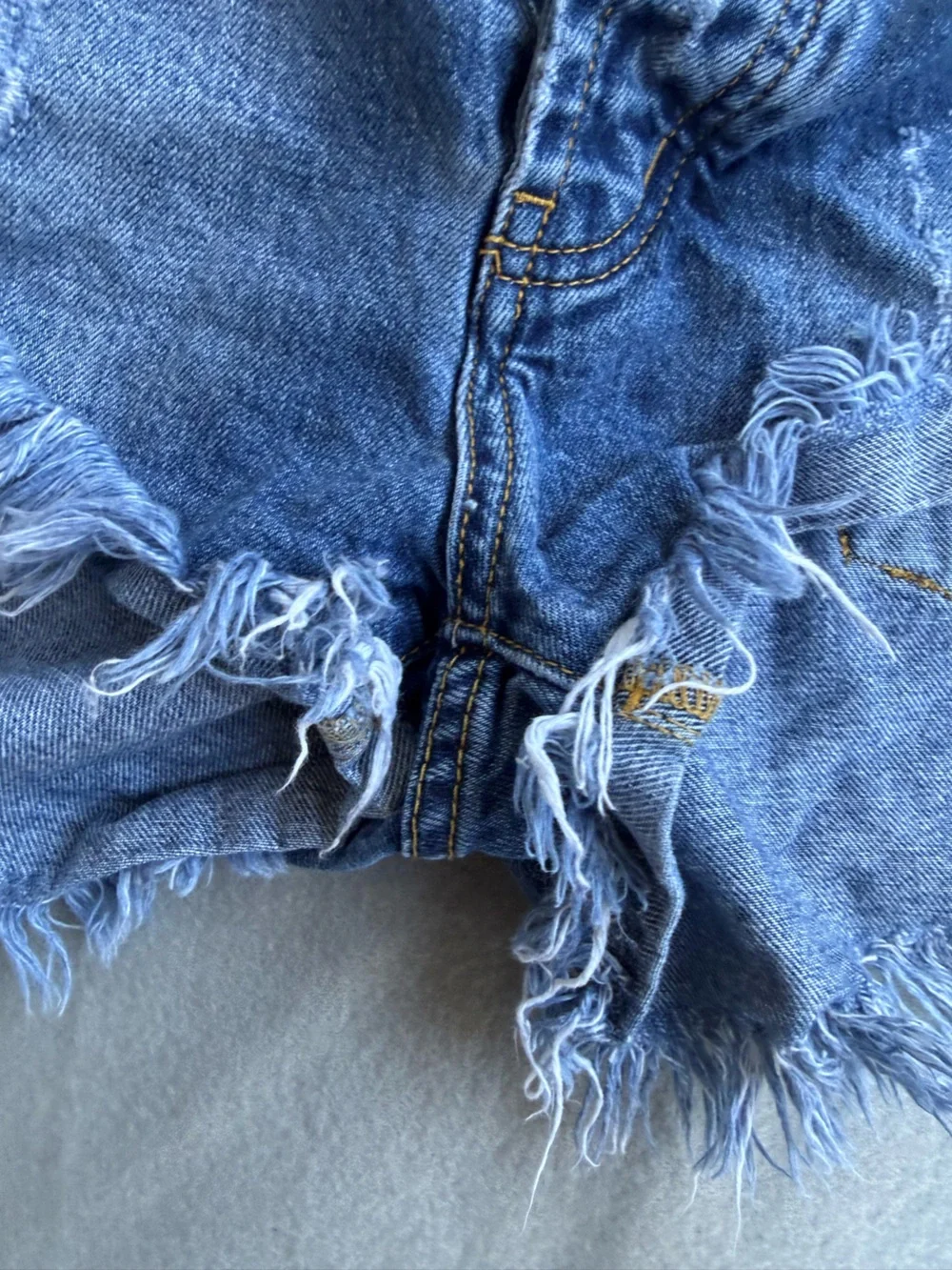 One Teaspoon Shorts Women's 28 Bandits Denim Twisted Hem Long Rise Distressed